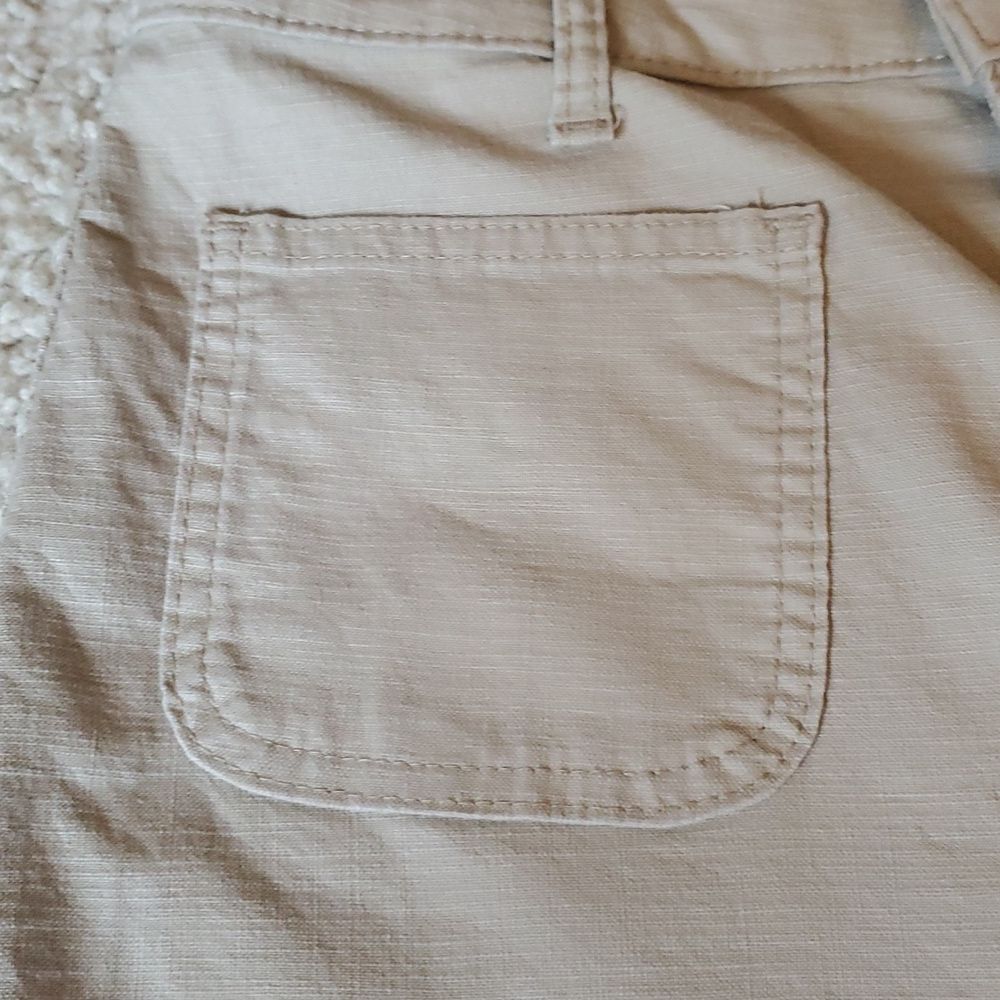 Lee Tan Flat Front Stretch Khaki Chino Shorts Size 10 Medium - Picture 7 of 9